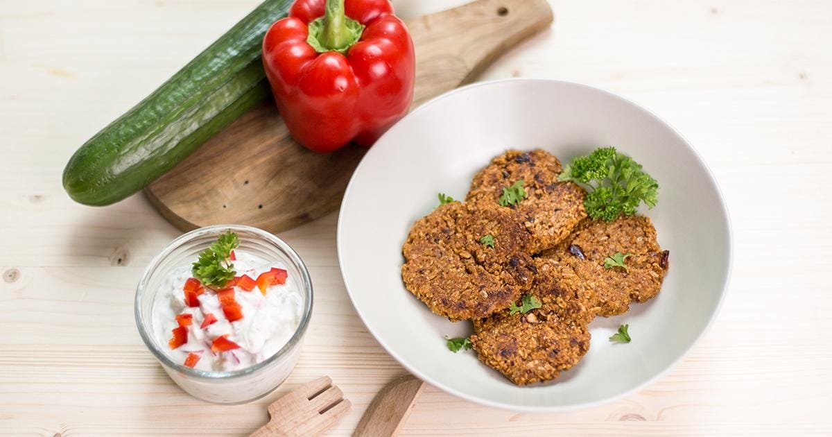 Pippas Dinkelbratlinge mit Kraeuterquark