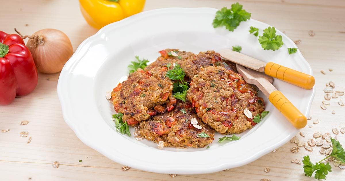 Freche Gemüsebratlinge Dinkel Paprika