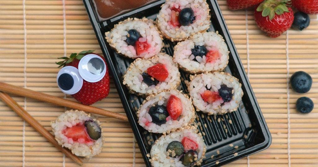 frech-fruchtiges Milchreis Sushi