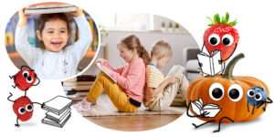 Freche Freunde - Indoor-Aktivitäten - Kinder spielen Twister, Kinder und Katharina Kürbis & Co. lesen Bücher